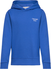 Ckj Stack Logo Hoodie Tops Sweatshirts & Hoodies Hoodies Blue Calvin Klein