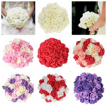 30 Heads Colourfast Foam Crystal Artificial Roses Flower Home Wedding Bride Bouquet Party Decoration