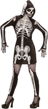 Skelettklänning med Huva Maskeraddräkt - Medium