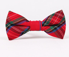 Men Cotton Plaid Print Adjustable Bowtie Wedding Party Bow Ties Formal Suit Bow Tie