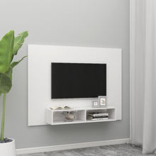 vidaXL Veggmontert TV-benk hvit 135x23,5x90 cm sponplate