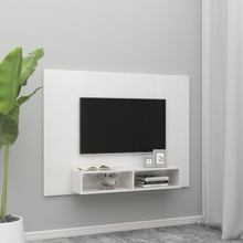 vidaXL Mobile TV a Muro Bianco Lucido 135x23,5x90 cm in Truciolato