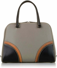 Gray Prada Leather Satchel Bag Pre-Owned