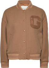 Wool Twill Gant Varsity Jacket Ulljakke Jakke Beige GANT*Betinget Tilbud