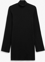 Long sleeve turtleneck mini dress - Black
