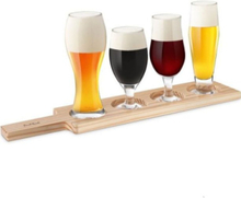 Ølsmakesett med 4 Forskjellige Glass og Serveringspadle - Final Touch
