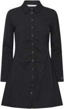 Long Sleeve Fitted Shirt Dress Knælang Kjole Black Calvin Klein Jeans