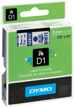 Dymo Merkkausnauha Dymo D1 9mm, sininen valkoisella pohjalla