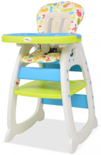 3-i-1 Konvertibel barnstol med bord blå och grön