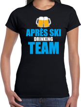 Apres ski t-shirt Apres ski drinking team bier zwart dames - Wintersport shirt - Foute apres ski ou