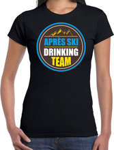 Apres ski t-shirt Apres ski drinking team zwart dames - Wintersport shirt - Foute apres ski outfit