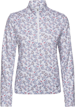 W Micro Floral Cloudspun 1/4 Zip T-shirts & Tops Long-sleeved Multi/mønstret PUMA Golf*Betinget Tilbud