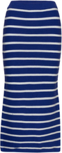 Striped Knitted Skirt Skirts Knitted Skirts Blå Mango*Betinget Tilbud