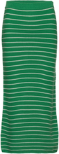Striped Knitted Skirt Skirts Knitted Skirts Grønn Mango*Betinget Tilbud