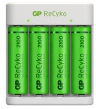 GP ReCyko Battery Charger, E411 (USB), incl. 4 x AA 2100 mAh Batteries