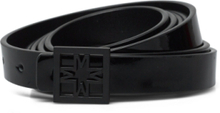 Hazel Double Length Patent Iconic Leather Belt Bælte Black Malina