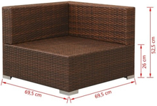 Garden sofa set 8 pcs. Poly rattan brown