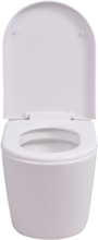 Hanging toilet with built-in cistern ceramic white