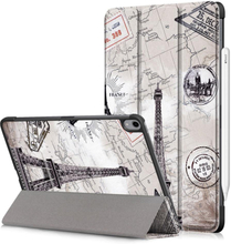 iPad Pro 11" Læder Cover m. Tri-Fold Stand "Eiffel Tower" Hvid / Sort