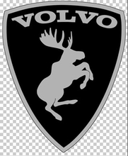 Emblem Sköld Volvo Stegrande Älg Svart/Ljusgrå - HÖGER