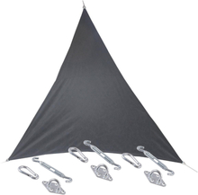 Premium kwaliteit schaduwdoek/zonnescherm Shae driehoek grijs 3 x 3 x 3 meter met ophanghaken