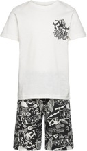 Pajama Bb Top Shorts Tie Dye S Sets Sets With Short-sleeved T-shirt Multi/mønstret Lindex*Betinget Tilbud