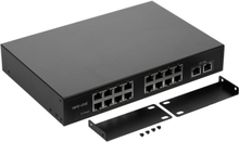 ZWD-16+2BZQN 16FE + 2GE POE Switch with 16 POE Ports 2 Gigabit Uplink IEEE 802.3af Standard POE Switch Power for IP Camera Wireless AP EU Plug