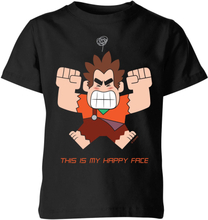 Disney Wreck it Ralph This Is My Happy Face Kids' T-Shirt - Black - 3-4 Years