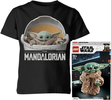 Official LEGO Star Wars: The Mandalorian The Child Building Set (75318) Kids T-Shirt Bundle - 9-10 Years