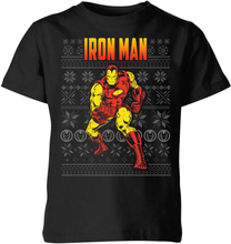 Marvel Avengers Classic Iron Man Kids Christmas T-Shirt - Black - 3-4 Years