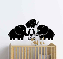 Wilde dieren stickers Drie olifantenfamiliehart