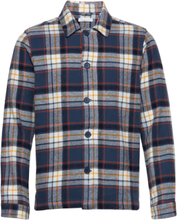 Big Checked Heavy Flannel Overshirt Overshirts Multi/mønstret Knowledge Cotton Apparel*Betinget Tilbud