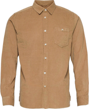 Corduroy Custom Fit Shirt - Gots/Ve Skjorte Uformell Beige Knowledge Cotton Apparel*Betinget Tilbud