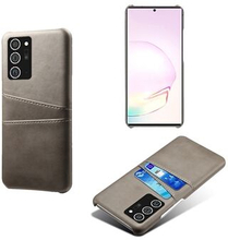 KSQ Hard Cover Double Card Slots PU Leather Coated Plastic Phone Case for Samsung Galaxy Note 20/Not