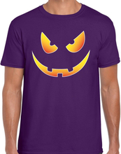 Halloween Scary face verkleed t-shirt paars voor heren
