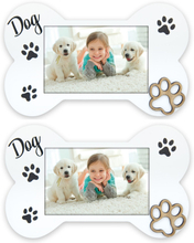2x stuks houten fotolijstje hond thema geschikt voor een foto van 10 x 15 cm