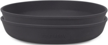 Silic Plate 2-Pack - St Grey Home Meal Time Plates & Bowls Plates Black Filibabba