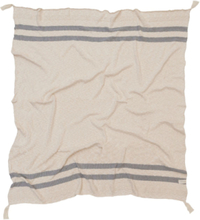 Knitted Blanket Stripes Natural-Grey Home Sleep Time Blankets & Quilts Beige Lorena Canals*Betinget Tilbud