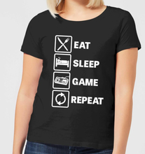 Eat Sleep Game Repeat Women's T-Shirt - Black - 5XL
