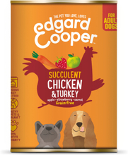 Edgard&Cooper Blik Chicken Turkey Adult - Hondenvoer - Kip Kalkoen Aardbei 400 g Graanvrij