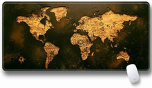 Stor Musemåtte Med Verdenskort - 30 x 80 x 3 cm - Gold Edition