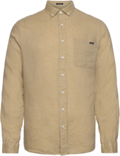 Pure Linen L/S Shirt Tops Shirts Casual Beige Lindbergh