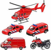 Brandweer wagens uitgebreide speelgoed set 5-delig die-cast
