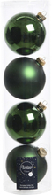 16x Donkergroene glazen kerstballen 10 cm glans en mat