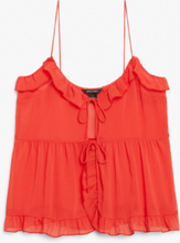 Frilled sleeveless blouse - Red