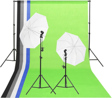vidaXL Studiobelysning inklusive bakgrunder & paraplyer