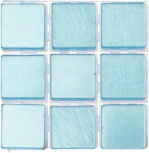 63x stuks mozaieken maken steentjes/tegels kleur lichtblauw 10 x 10 x 2 mm