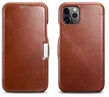 ICARER vintage stil ægte læder folio flip telefon taske til iPhone 11 Pro 5,8-tommer