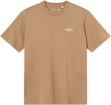 Relaxed Heavy Offcourt T-Shirt T-shirts & Tops Short-sleeved Beige Cuera*Betinget Tilbud