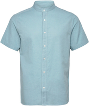Ratter Linen Ss Shirt Tops Shirts Short-sleeved Blue Gabba